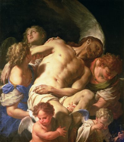 The Body of Christ Supported by Angels by Francesco Trevisani